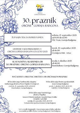 Občina Gornja Radgona praznuje 30 let – bogat program dogodkov za vse generacije